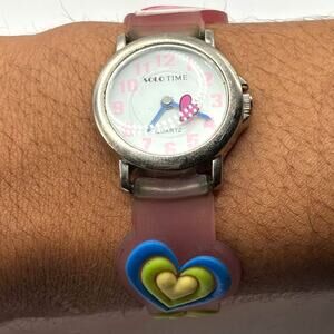 Pink Solo Time Heart Watch